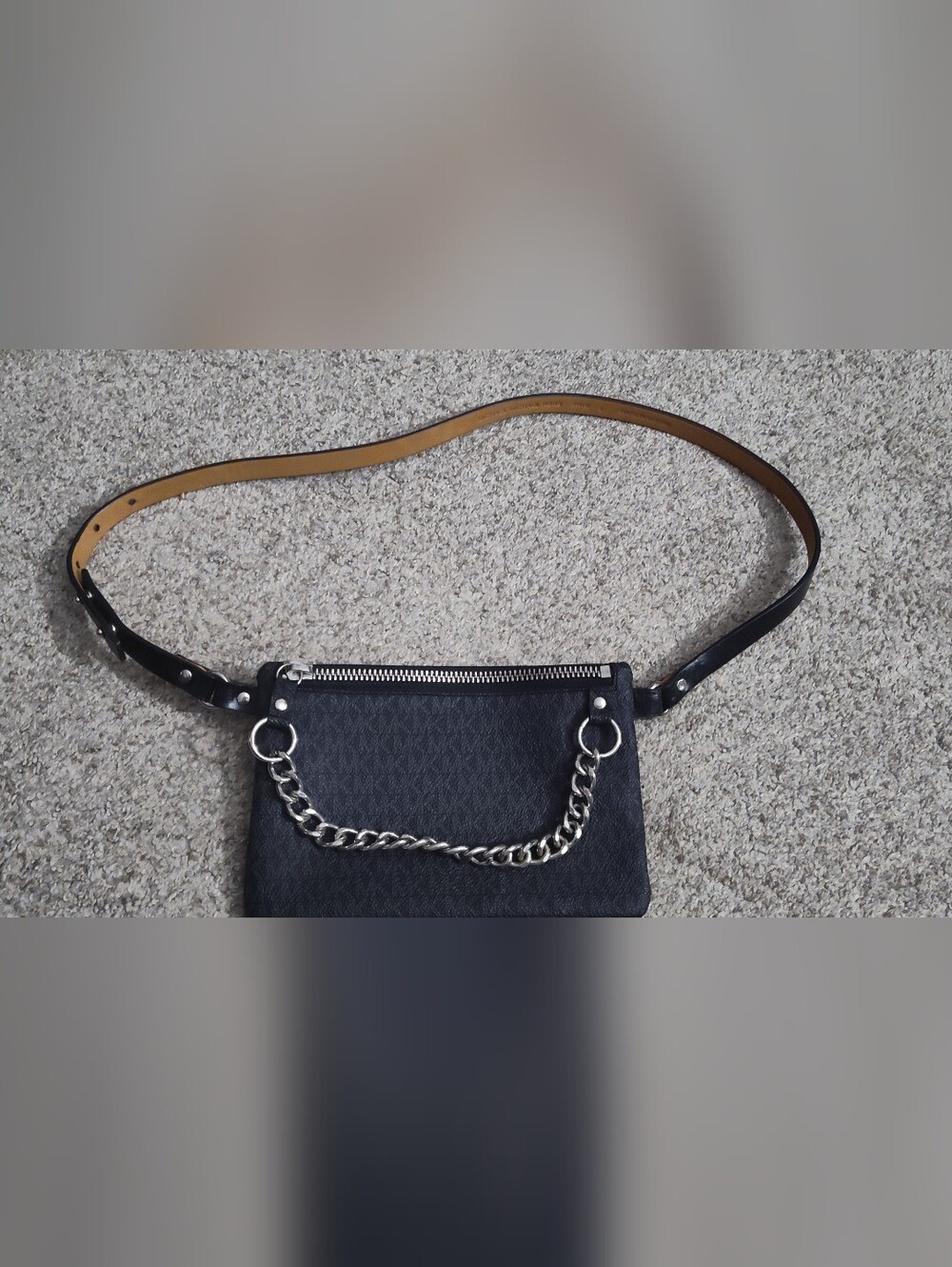 Michael Kors Black Crossbody Chain Fanny Pack Bag
